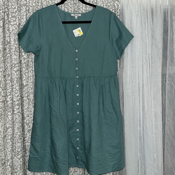 Madewell Dresses & Skirts - Linen-Blend Alexandra Button-Front Mini Dress